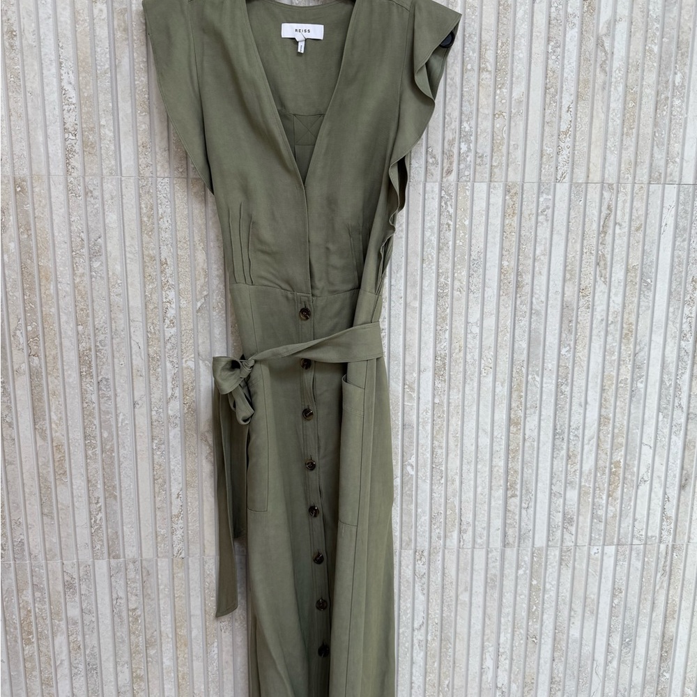 Olive Green Button-Down Maxi Dress